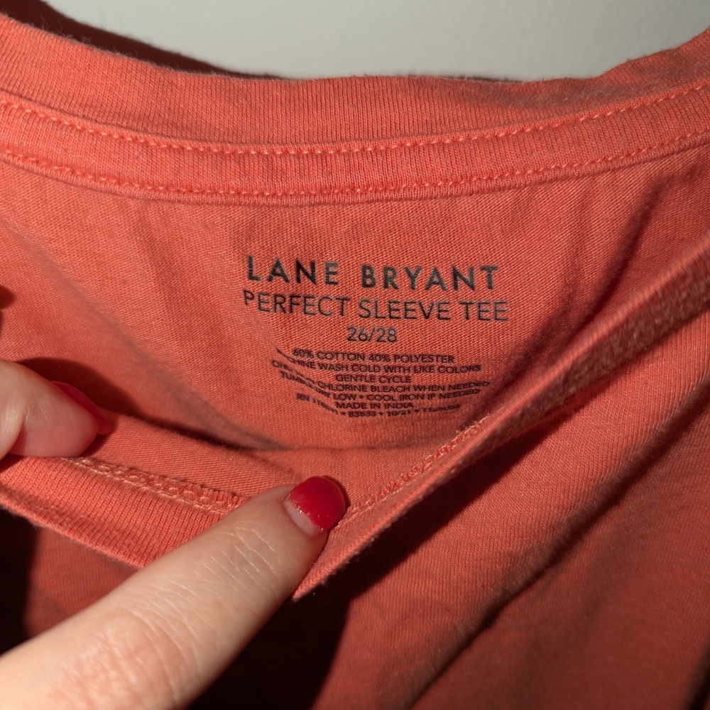 Lane Bryant Coral Short Sleeve Tee - Picture 2 of 4